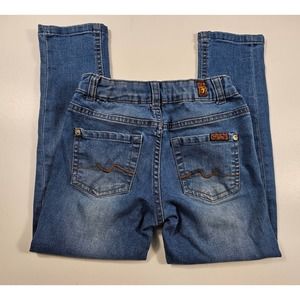 7 for all mankind girls size 8 jeans adjustable waist ankle midrise